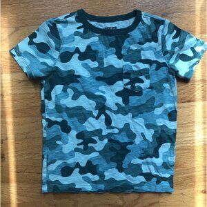 Lands End Size 7 Green Camo Short Sleeve Shirt